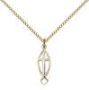 Gold Filled Fish / Cross Pendant, Gold Filled Lite Curb Chain, 3/4" x 1/4"