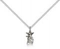 Sterling Silver Littlest Angel Pendant, Sterling Silver Lite Curb Chain, 3/8" x 1/4"