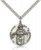 Sterling Silver St. NiÃƒÂ±o de Atocha Pendant, Stainless Silver Heavy Curb Chain, 1" x 7/8"