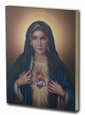 IMMACULATE HEART OF MARY LARGE GOLD EMBOSSED
PLAQUE 520-215