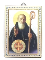 Italian Made St. Benedict Wall Plaque 47-300-BE