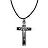 Black Enamel St. Benedict Crucifix on Adjustable Cord