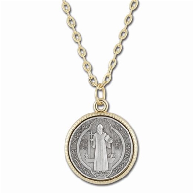 Saint Benedict Medium Size Gold Pendant 513-02