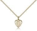 Gold Filled Miraculous Pendant, Gold Filled Lite Curb Chain, 3/8" x 3/8"
