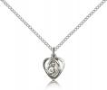 Sterling Silver St. Jude Pendant, Sterling Silver Lite Curb Chain, 3/8" x 3/8"
