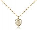 Gold Filled St. Joseph Pendant, Gold Filled Lite Curb Chain, 3/8" x 1/4"