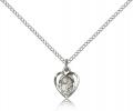 Sterling Silver St. Theresa Pendant, Sterling Silver Lite Curb Chain, 3/8" x 1/4"