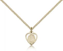 Gold Filled Infant Pendant, Gold Filled Lite Curb Chain, 3/8" x 1/4"