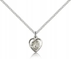 Sterling Silver Infant Pendant, Sterling Silver Lite Curb Chain, 3/8" x 1/4"
