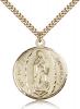 Gold Filled Our Lady of Guadalupe Pendant, Stainless Gold Heavy Curb Chain, 1 1/4" x 1"