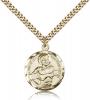 Gold Filled Dismas Pendant, Stainless Gold Heavy Curb Chain, 7/8" x 3/4"