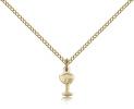 Gold Filled Chalice Pendant, Gold Filled Lite Curb Chain, 3/8" x 1/8"