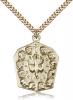 Gold Filled Apostles Pendant, Stainless Gold Heavy Curb Chain, 1 1/4" x 1"