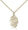 Gold Filled Miraculous Pendant, Gold Filled Lite Curb Chain, 7/8" x 1/2"