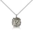 Sterling Silver St. Florian Pendant, Sterling Silver Lite Curb Chain, 1/2" x 1/2"