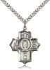 Sterling Silver Apparitions Pendant, Stainless Silver Heavy Curb Chain, 1 1/4" x 1"