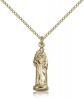 Gold Filled St. Anthony Pendant, Gold Filled Lite Curb Chain, 1" x 1/4"