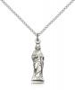 Sterling Silver St. Jude Pendant, Sterling Silver Lite Curb Chain, 7/8" x 1/4"