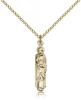 Gold Filled St. Joseph Pendant, Gold Filled Lite Curb Chain, 1" x 1/8"