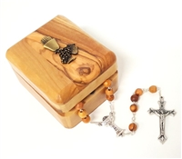 First Holy Communion Olive Wood Box and  Rosary