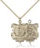 Gold Filled Our Lady of Czestochowa Pendant, Gold Filled Lite Curb Chain, 1" x 3/4"
