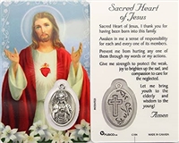 Sacred Heart of Jesus Holy Card with Medal C104