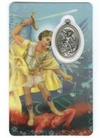Saint Michael Holy Card with Medal C110