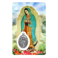 Our Lady of Guadalupe Holy Card with Medal C120
