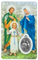 Holy Family Holy Card with Medal C124