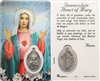 Immaculate Heart of Mary Holy Card with Medal C127