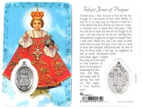 Infant Jesus of Prague Holy Card with Medal C135