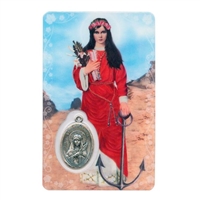 Novena to St. Philomena Holy Card with Medal C154