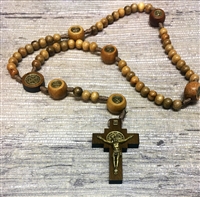 22"  St. Benedict Cord Wood Rosary GRR657