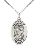 Sterling Silver St. Michael the Archangel Pendant 11076SS/24SS