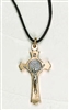 Saint Benedict Gold Tone Clover Crucifix Corded and Boxed 171-11-1004