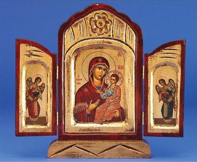 Virgin Mary the Healing Triptych Gold Leaf Icon 136-60-2904