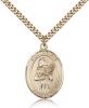 Gold Filled St. Agatha Pendant, Stainless Gold Heavy Curb Chain, Large Size Catholic Medal, 1" x 3/4"