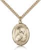 Gold Filled St. Dorothy Pendant, Stainless Gold Heavy Curb Chain, Large Size Catholic Medal, 1" x 3/4"