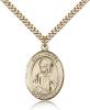 Gold Filled St. Dennis Pendant, Stainless Gold Heavy Curb Chain, Large Size Catholic Medal, 1" x 3/4"
