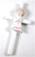 Porcelain Baby Girl Wall Cross 33013