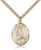 Gold Filled St. Emily de Vialar Pendant, Stainless Gold Heavy Curb Chain, Large Size Catholic Medal, 1" x 3/4"