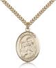 Gold Filled St. Joseph Pendant, Stainless Gold Heavy Curb Chain, Large Size Catholic Medal, 1" x 3/4"