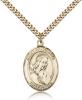 Gold Filled St. Philomena Pendant, Stainless Gold Heavy Curb Chain, Large Size Catholic Medal, 1" x 3/4"