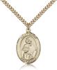 Gold Filled St. Philip Neri Pendant, Stainless Gold Heavy Curb Chain, Large Size Catholic Medal, 1" x 3/4"