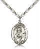 Sterling Silver St. Paul the Apostle Pendant, Stainless Silver Heavy Curb Chain, Large Size Catholic Medal, 1" x 3/4"