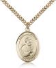 Gold Filled St. Peter the Apostle Pendant, Stainless Gold Heavy Curb Chain, Large Size Catholic Medal, 1" x 3/4"