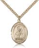 Gold Filled St. Timothy Pendant, Stainless Gold Heavy Curb Chain, Large Size Catholic Medal, 1" x 3/4"