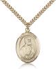 Gold Filled St. Thomas the Apostle Pendant, Stainless Gold Heavy Curb Chain, Large Size Catholic Medal, 1" x 3/4"