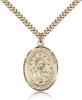 Gold Filled Our Lady of La Vang Pendant, Stainless Gold Heavy Curb Chain, Large Size Catholic Medal, 1" x 3/4"