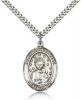 Sterling Silver Our Lady of La Vang Pendant, Stainless Silver Heavy Curb Chain, Large Size Catholic Medal, 1" x 3/4"